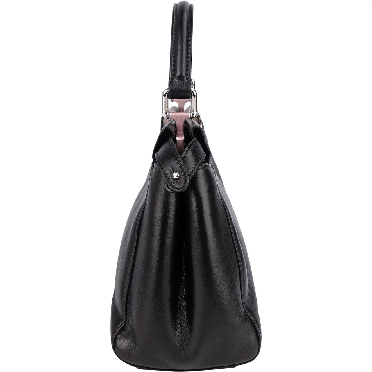 Fendi Black Leather Peekaboo Handbag Zwart