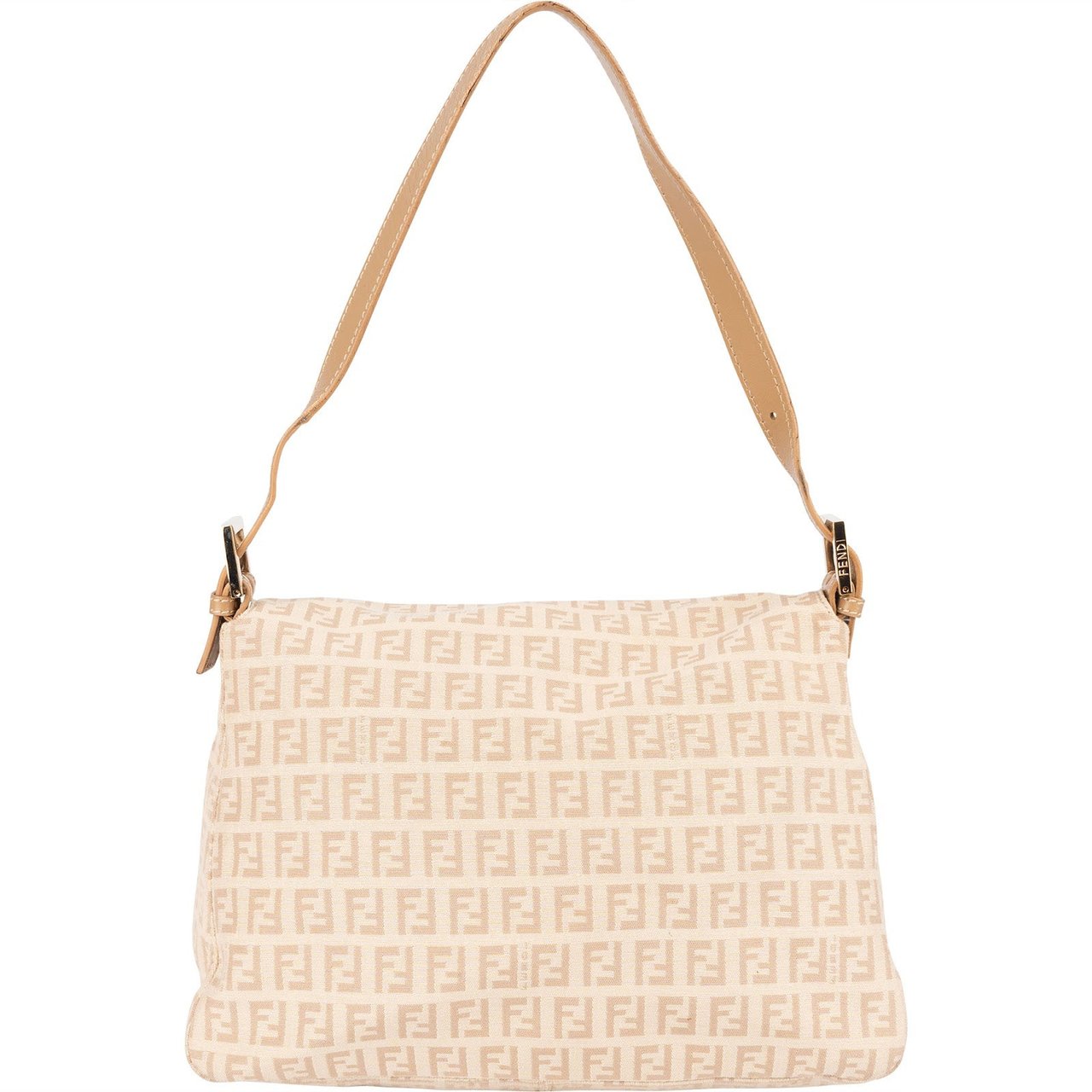 Fendi Fendi FF Monogram Mamm Baguette Shoulder Bag Beige