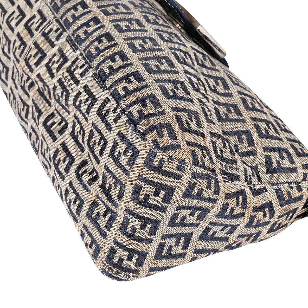 Fendi Fendi Monogram FF Zucca Baguette Buckle Shoulder Bag Beige