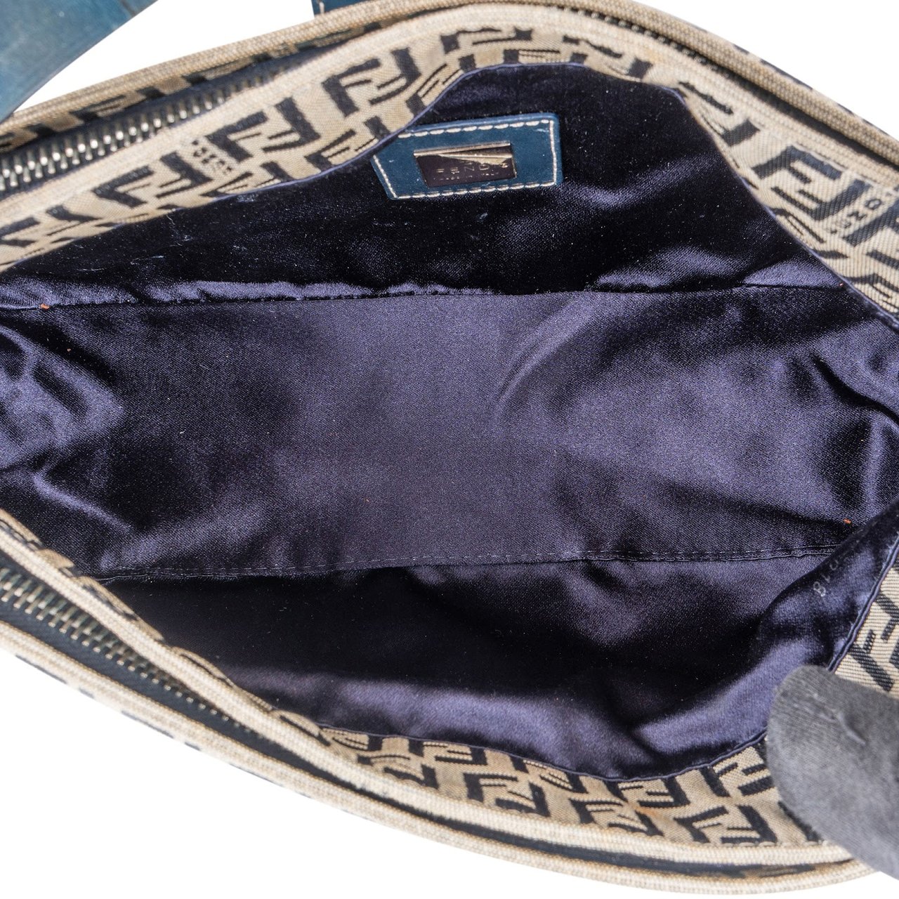 Fendi Fendi Monogram FF Zucca Baguette Buckle Shoulder Bag Beige