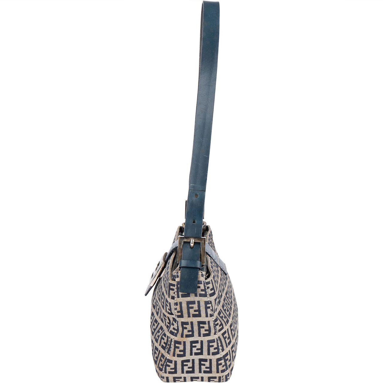 Fendi Fendi Monogram FF Zucca Baguette Buckle Shoulder Bag Beige