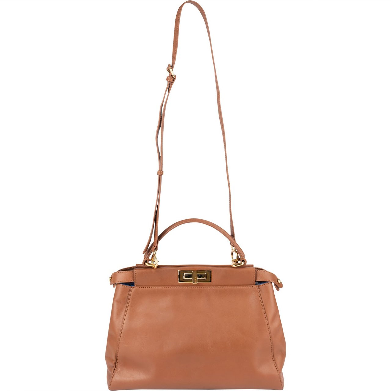 Fendi Fendi Brown Leather Peekaboo Handbag Bruin