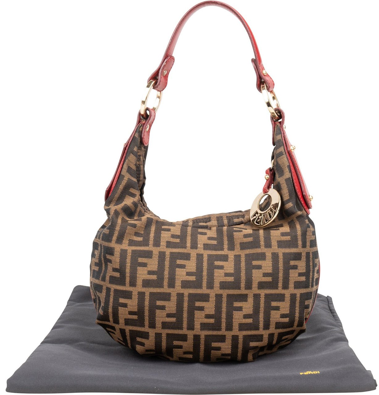 Fendi Fendi Monogram FF Zucca Chef Hobo Shoulder Bag Bruin