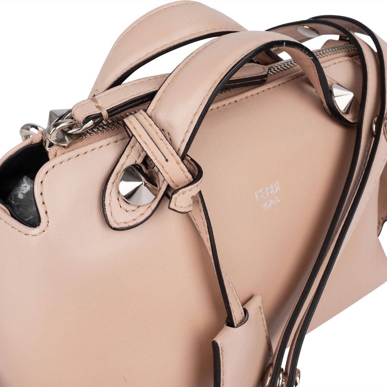 Fendi Fendi By The Way Mini Crystal Applique Calfskin Leather Crossbody Bag Rood