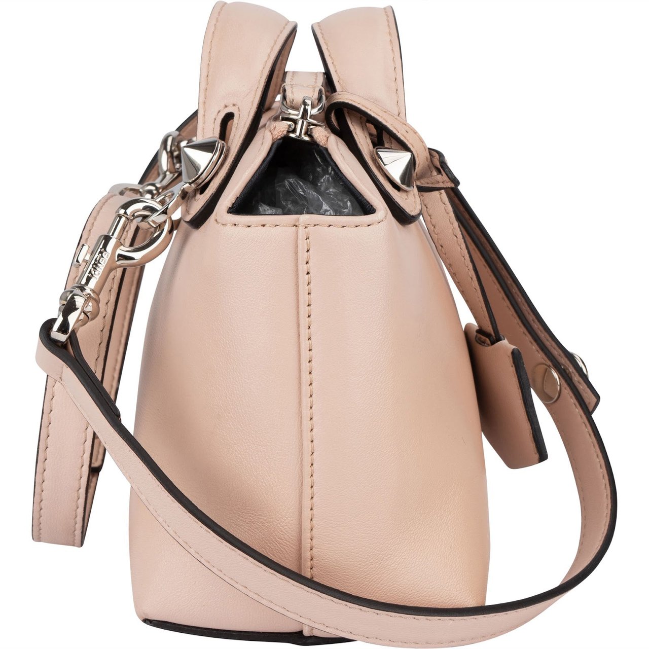 Fendi Fendi By The Way Mini Crystal Applique Calfskin Leather Crossbody Bag Rood