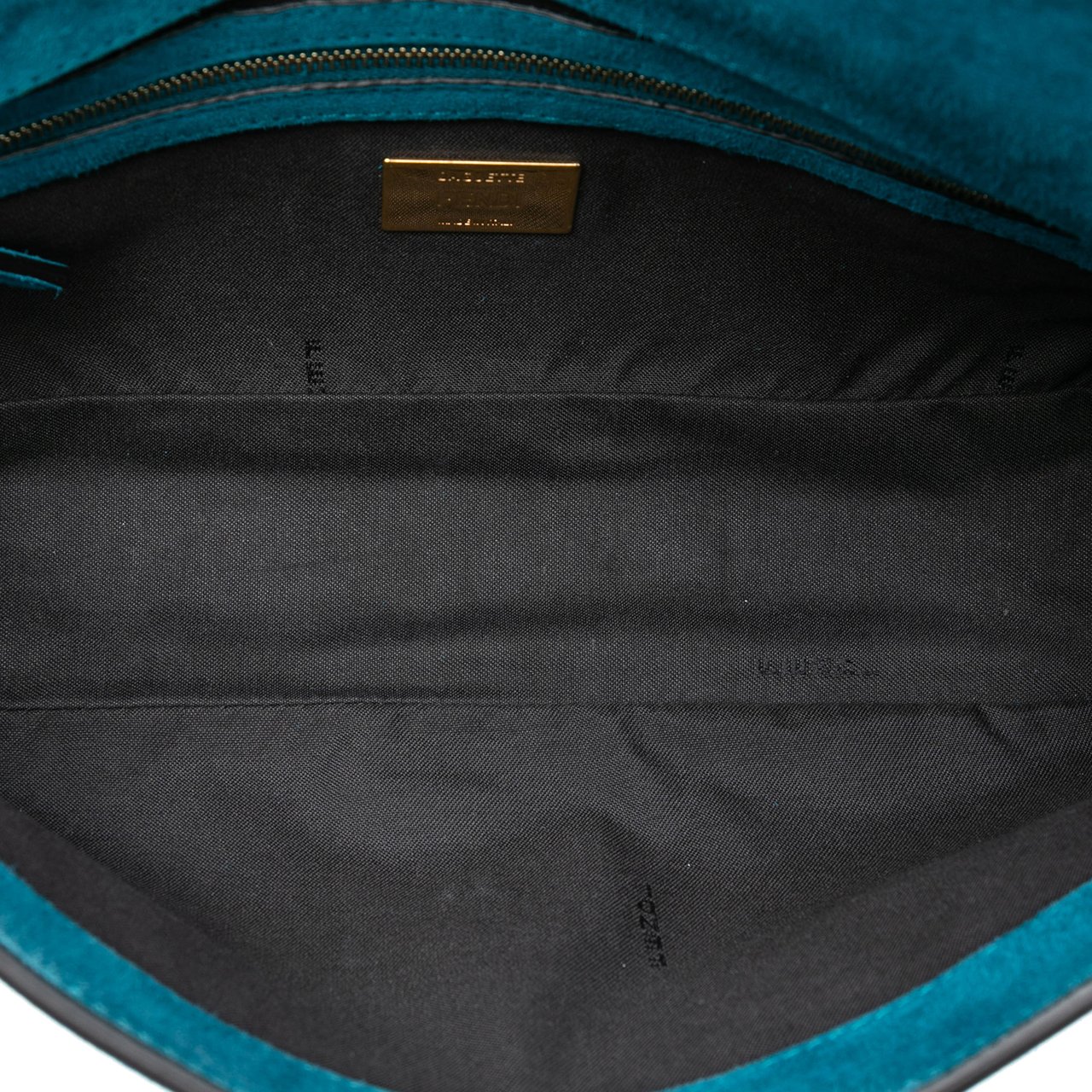 Fendi Medium Suede Baguette Satchel Blauw