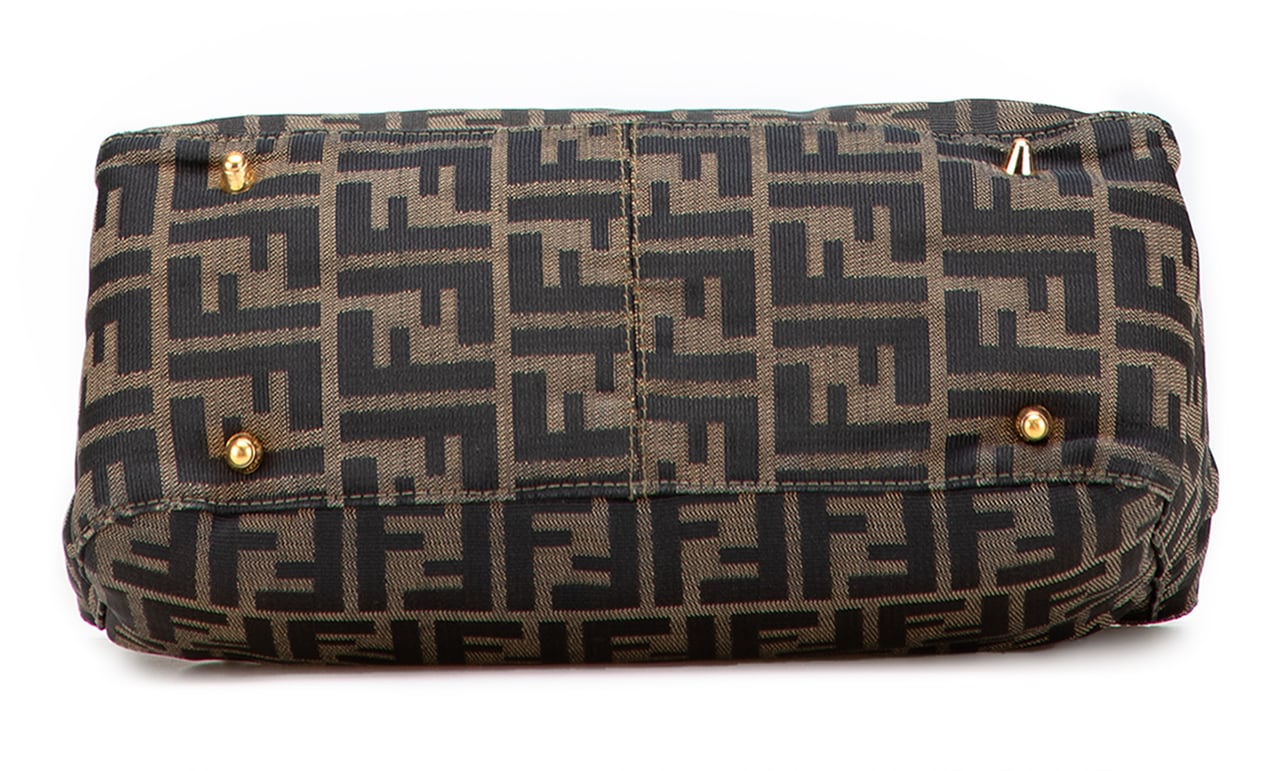 Fendi Small Zucca Canvas Twins Tote Bruin
