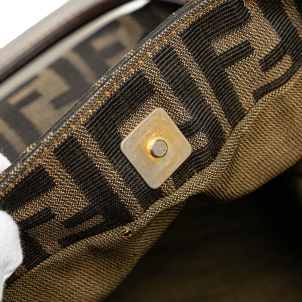 Fendi Small Zucca Canvas Twins Tote Bruin