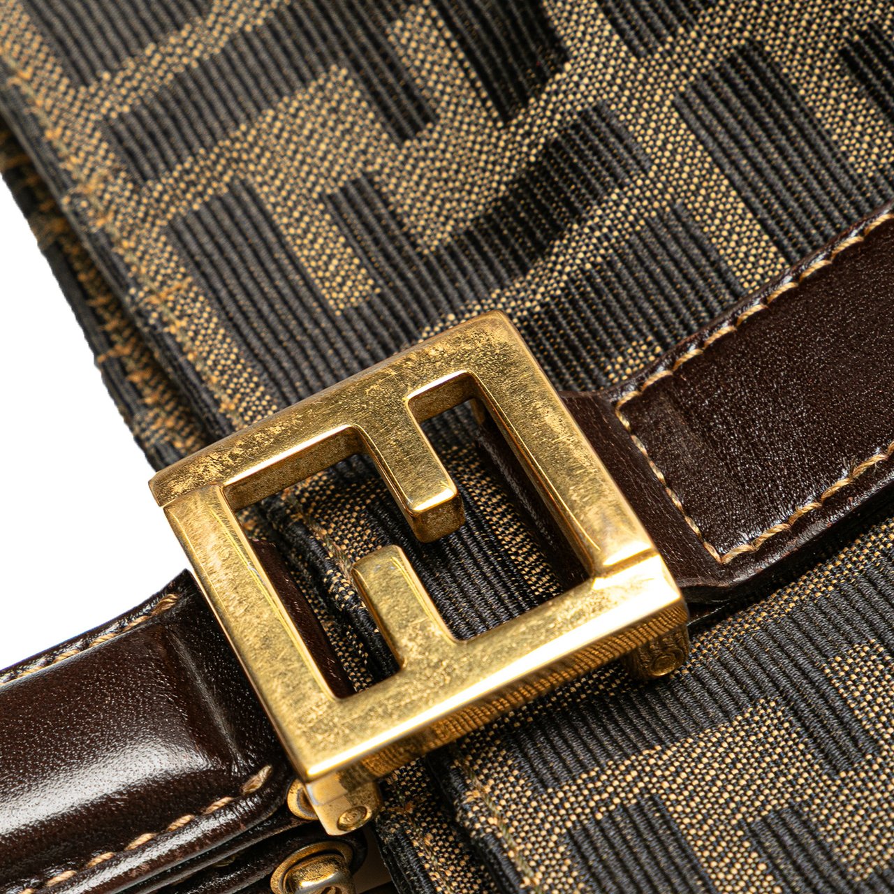 Fendi Small Zucca Canvas Twins Tote Bruin
