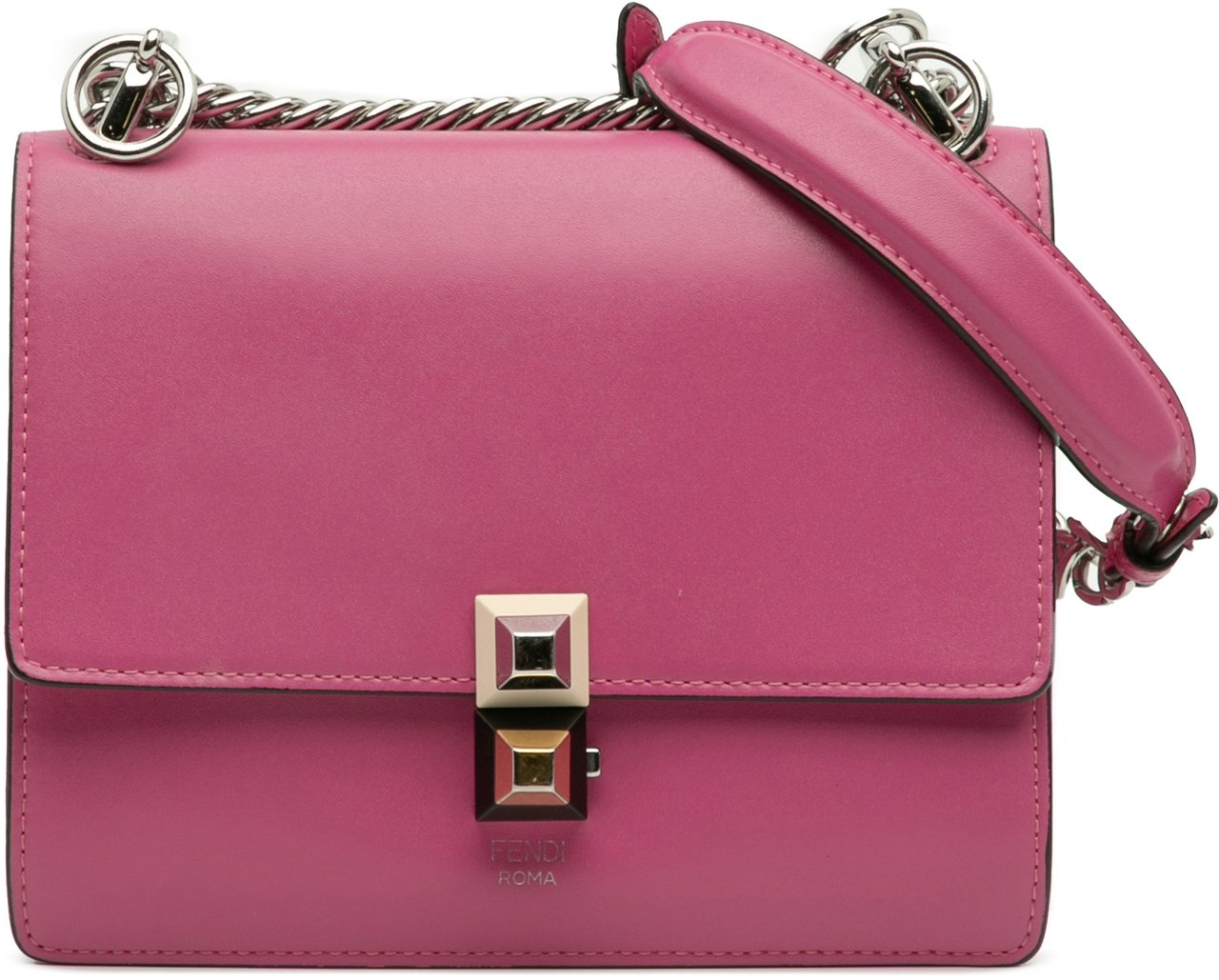 Fendi Small Leather Kan I Crossbody Roze