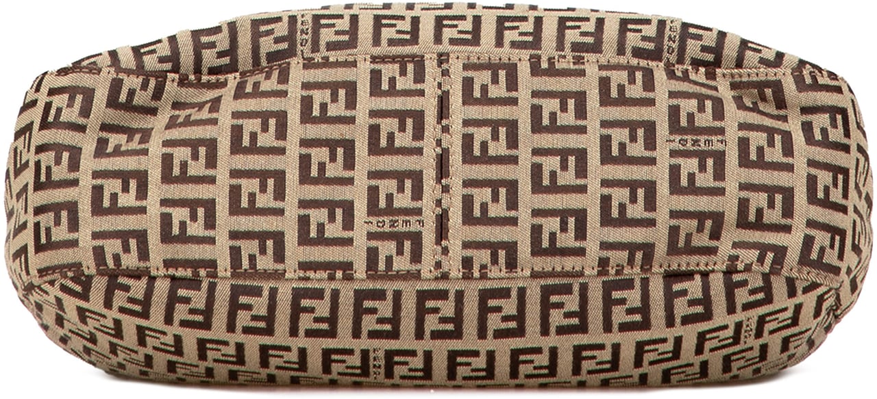 Fendi Zucchino Canvas Shoulder Bag Bruin