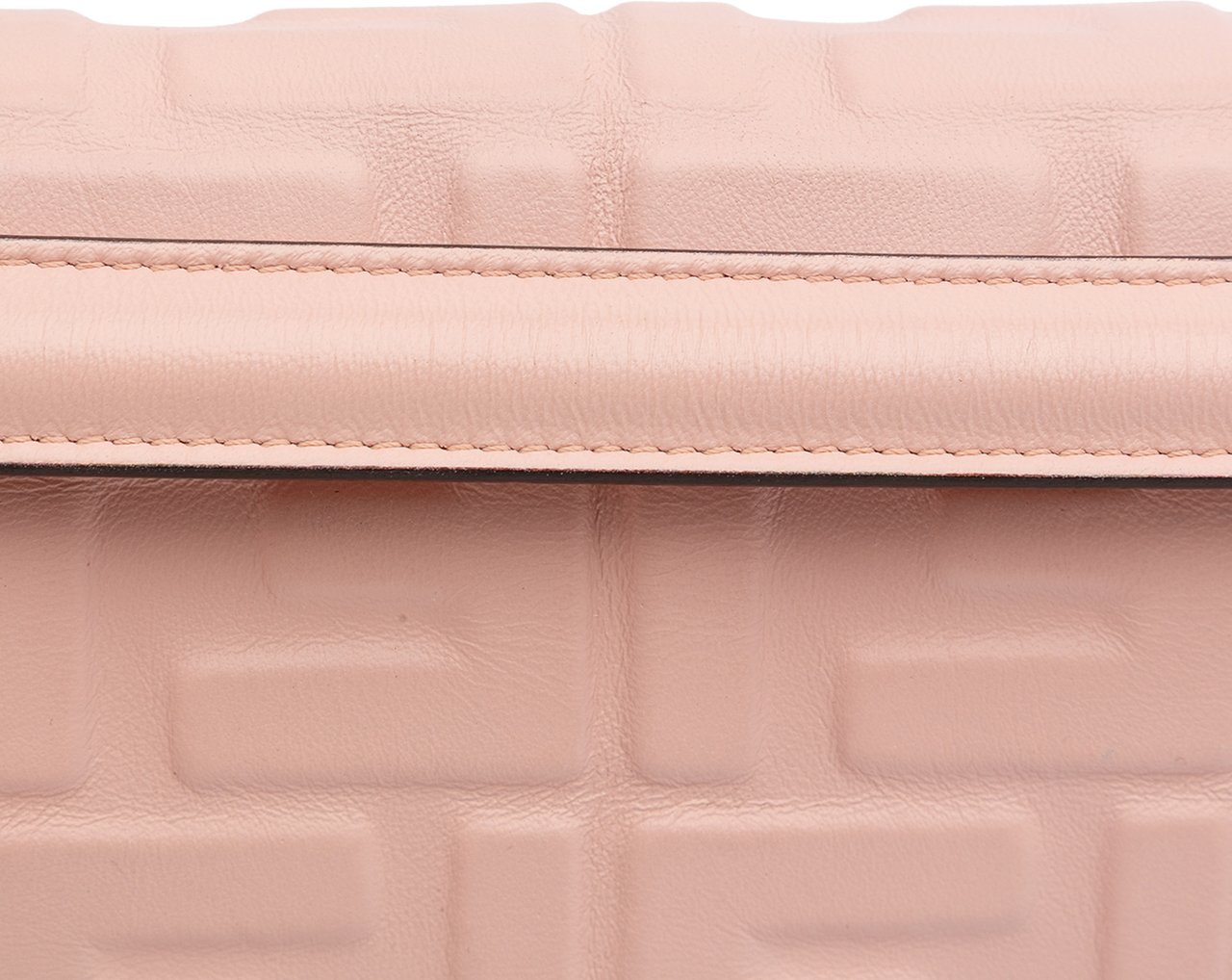 Fendi Zucca Embossed Leather Baguette Satchel Roze