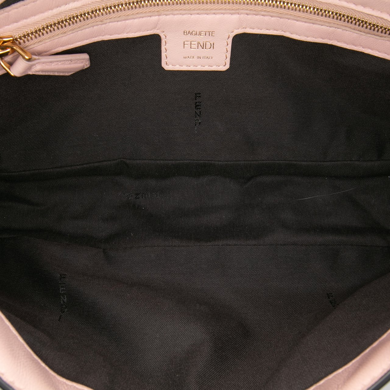 Fendi Zucca Embossed Leather Baguette Satchel Roze