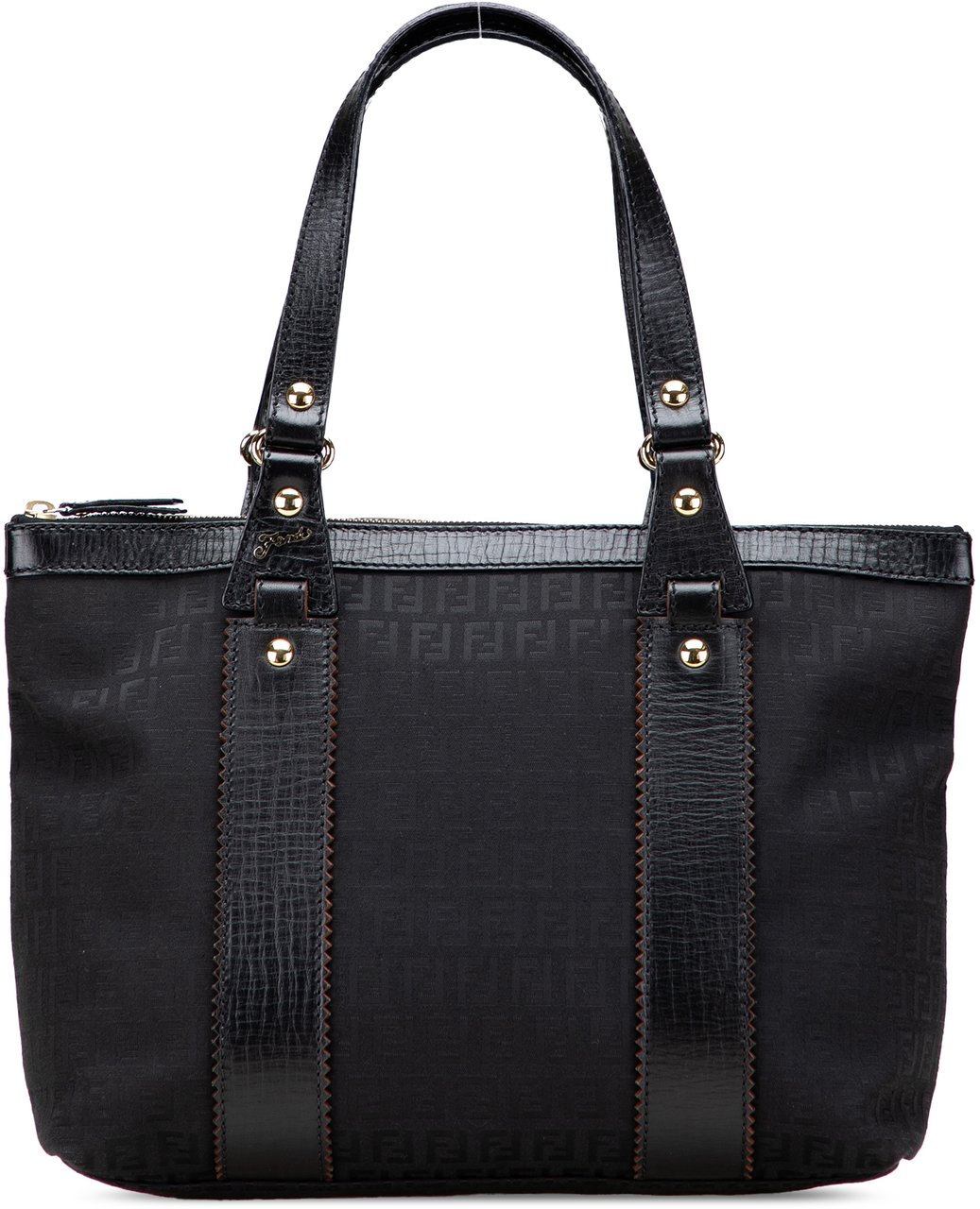 Fendi Zucchino Canvas Tote Zwart