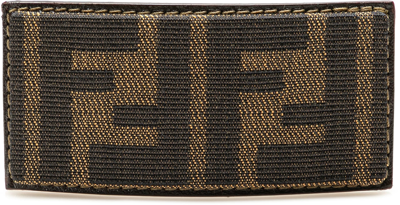 Fendi Zucca Canvas Barrette Hair Clip Bruin