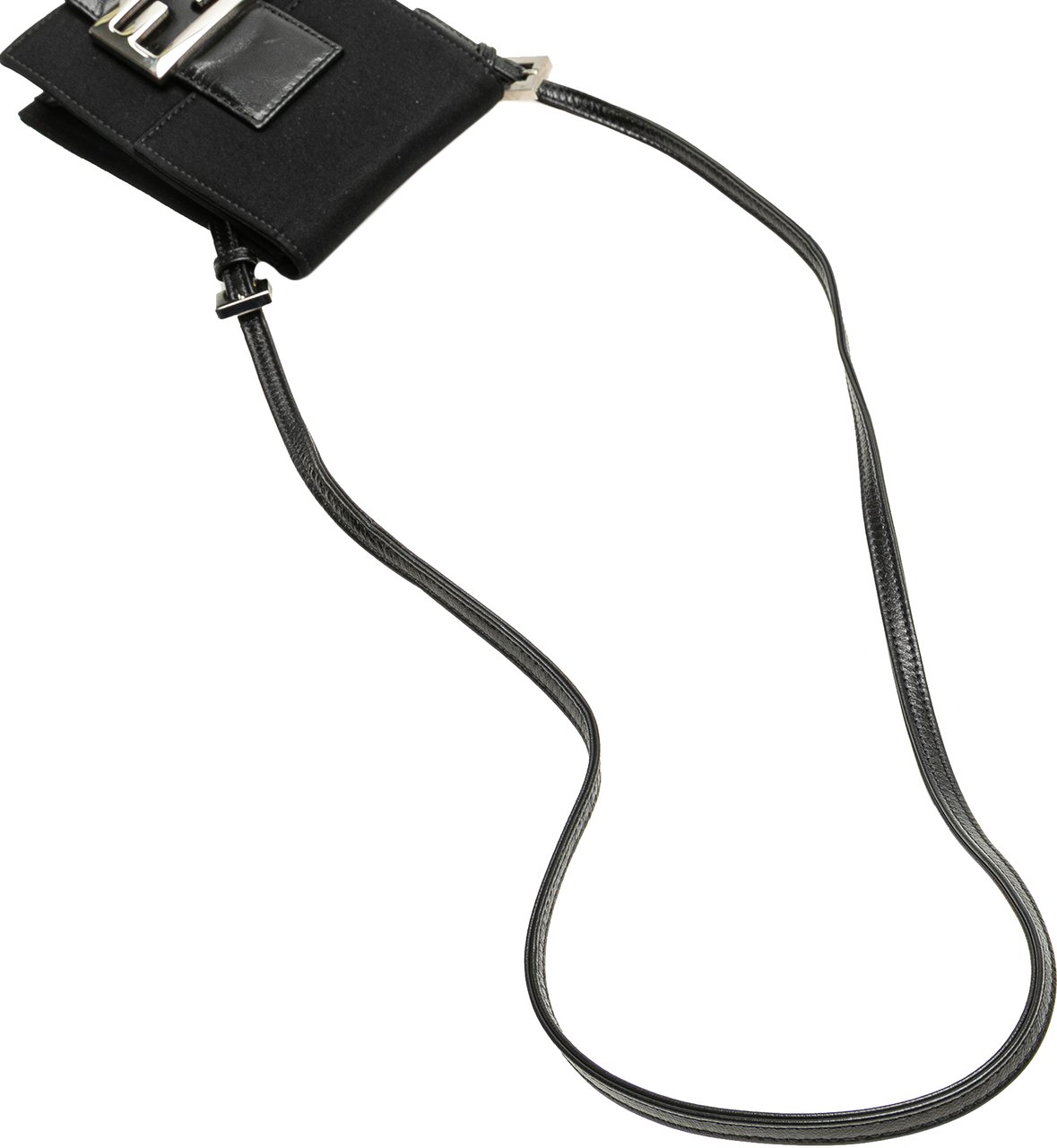 Fendi Mini Nylon FF Lock Crossbody Zwart