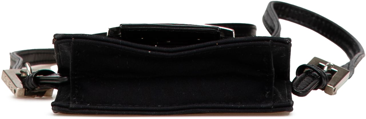 Fendi Mini Nylon FF Lock Crossbody Zwart