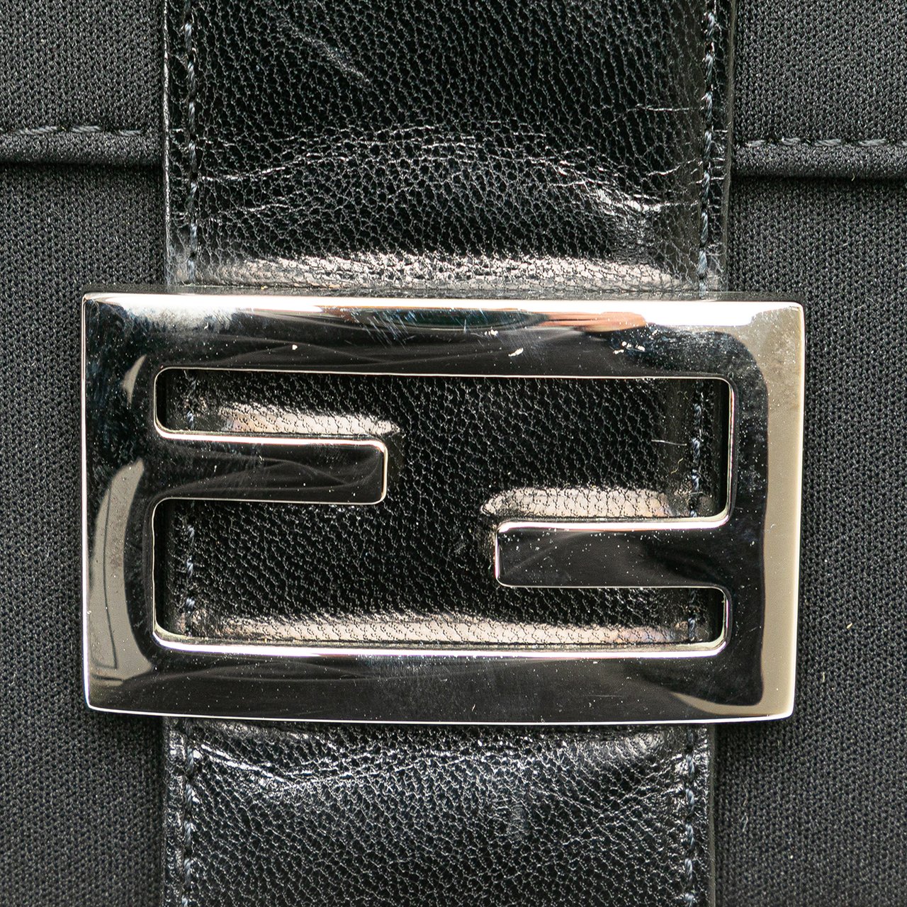 Fendi Mini Nylon FF Lock Crossbody Zwart