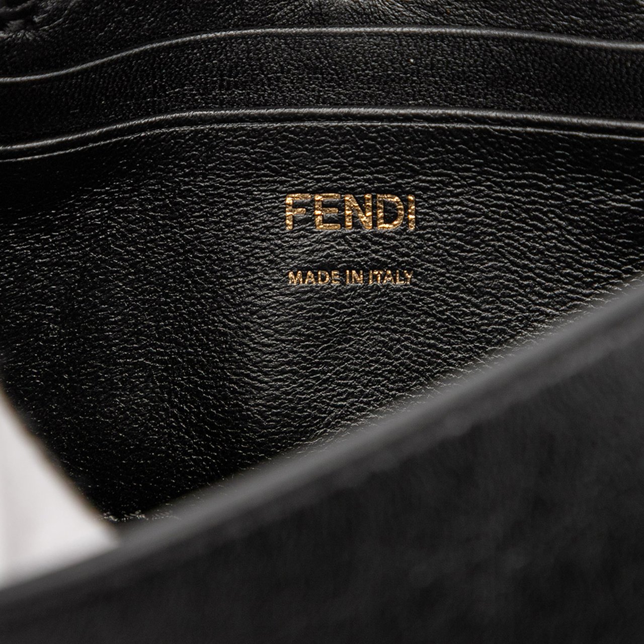 Fendi Leather FF Logo Baguette Belt Bag Zwart