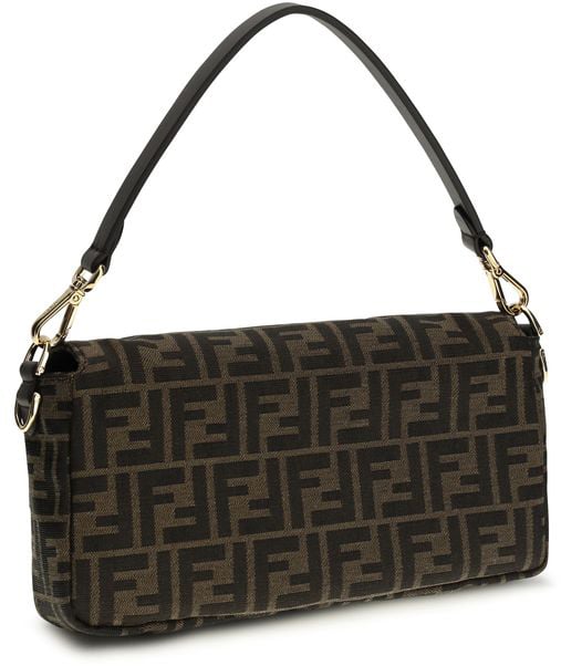 Fendi Fendi Brown Recycled Polyester Shoulder Bag Bruin