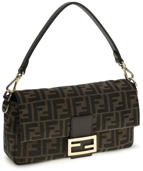 Fendi Fendi Brown Recycled Polyester Shoulder Bag Bruin