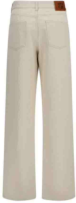 Fendi Beige Cotton Straight-Leg Jeans Beige