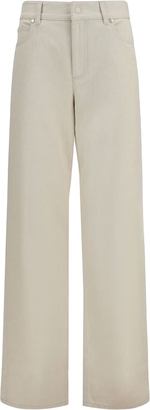 Fendi Beige Cotton Straight-Leg Jeans Beige