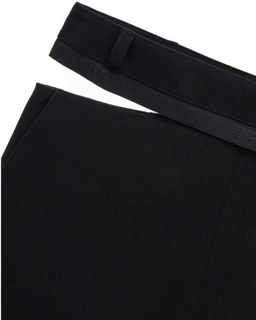 Fendi Virgin Wool Grain De Poud Skirt Zwart