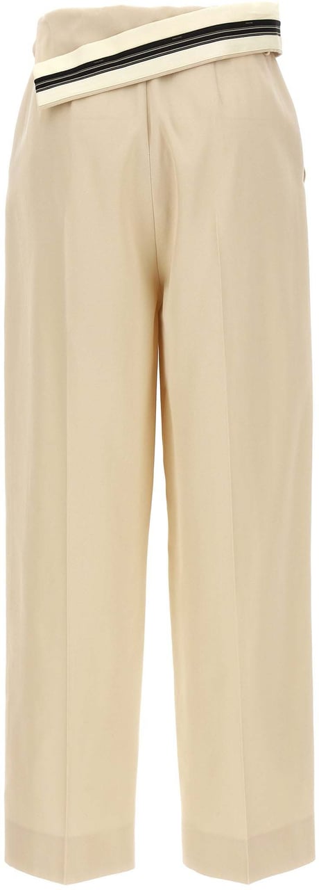 Fendi Beige Wool Casual Pants Beige