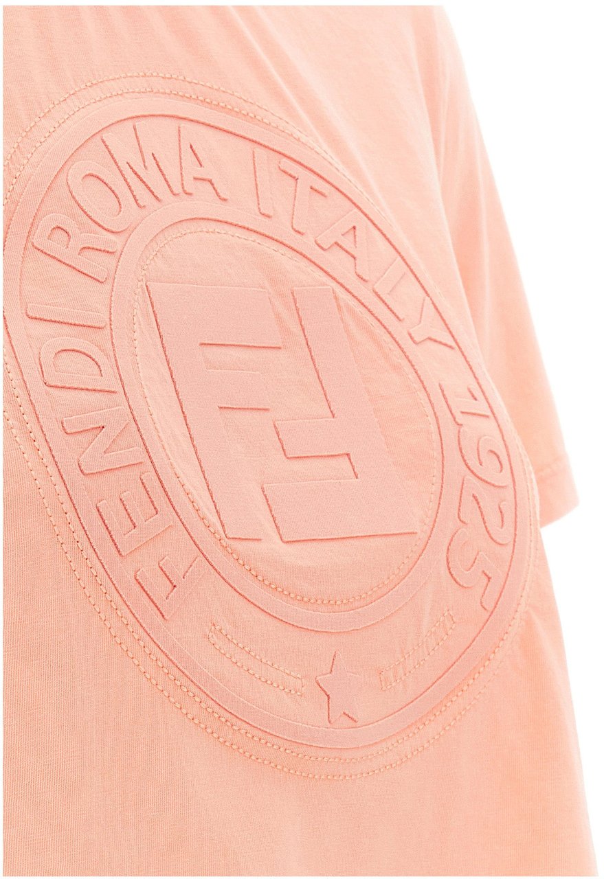 Fendi Multicolor Cotton T-Shirt Roze