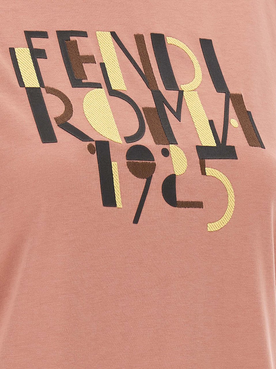 Fendi Multicolor Cotton T-Shirt Roze