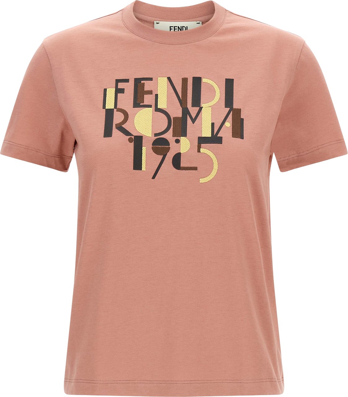 Fendi Multicolor Cotton T-Shirt Roze