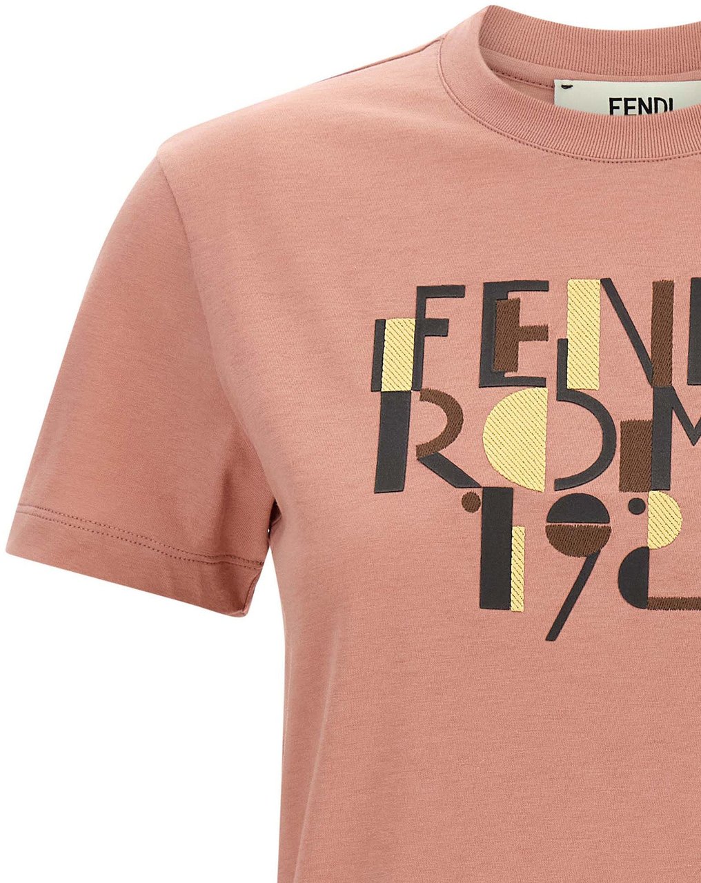 Fendi Multicolor Cotton T-Shirt Roze
