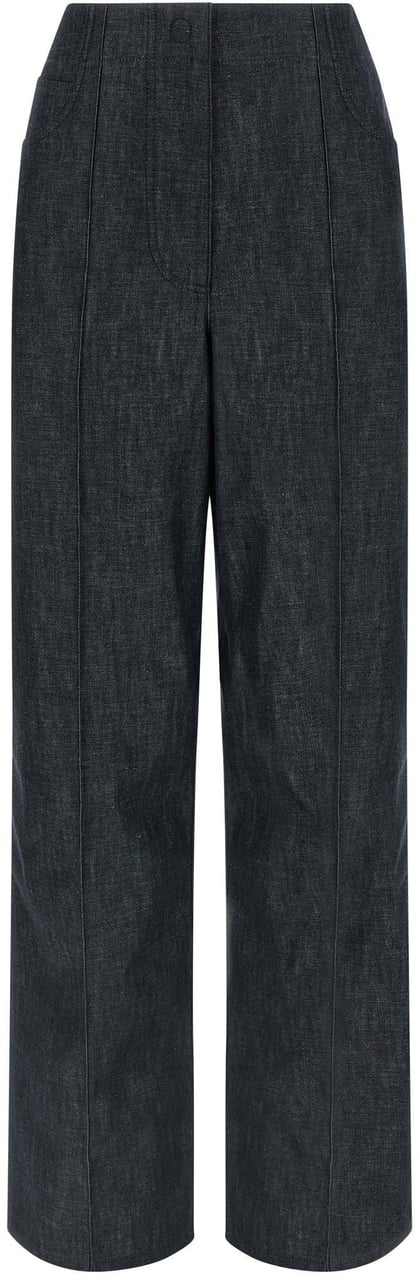 Fendi Blue Cotton High-Waisted Jean Blauw