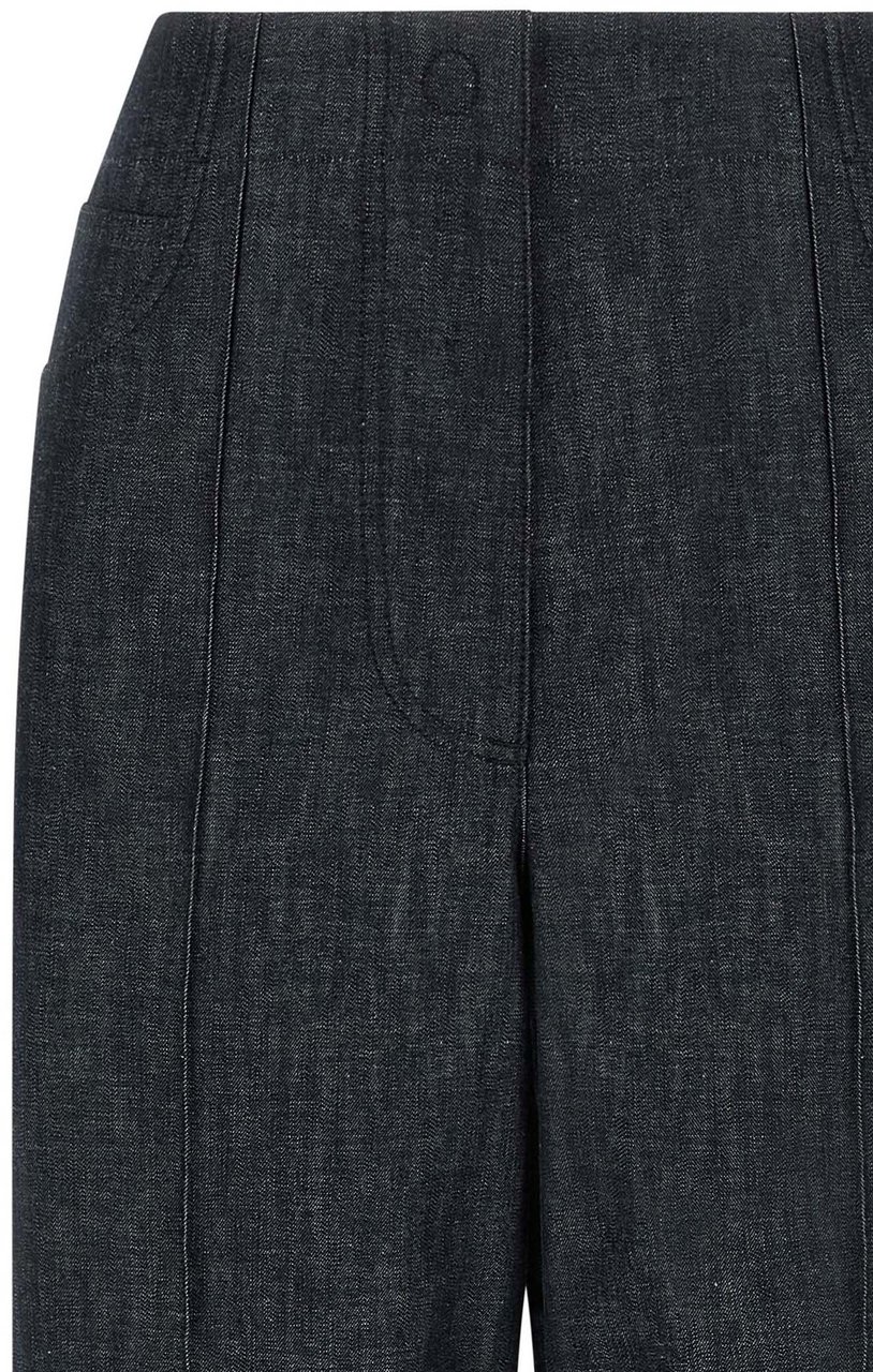 Fendi Blue Cotton High-Waisted Jean Blauw