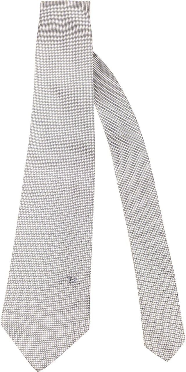 Fendi Micro-Pattern Monogram Tie Krawatte Lichtgrijs
