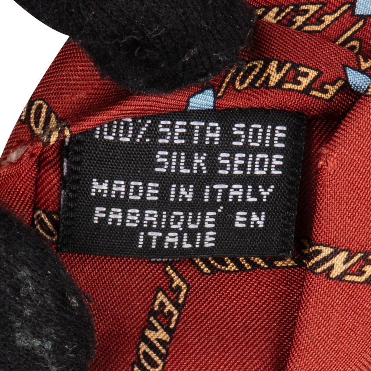 Fendi Fendi Emblem Diamond Pattern Silk Tie Krawatte Divers