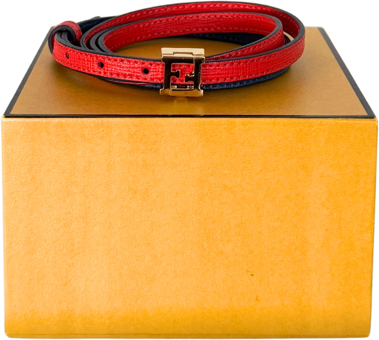 Fendi Fendi gewickeltes Lederarmband Rot Blau / sehr gut Rood