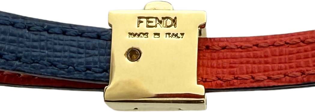 Fendi Fendi gewickeltes Lederarmband Rot Blau / sehr gut Rood