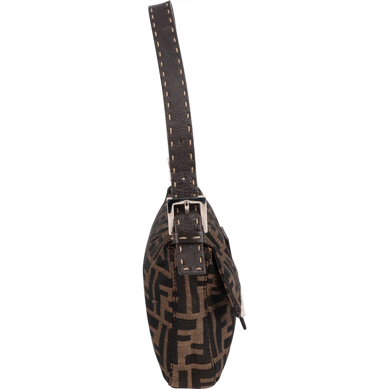 Fendi Fendi Monogram FF Baguette Shoulder Bag Bruin
