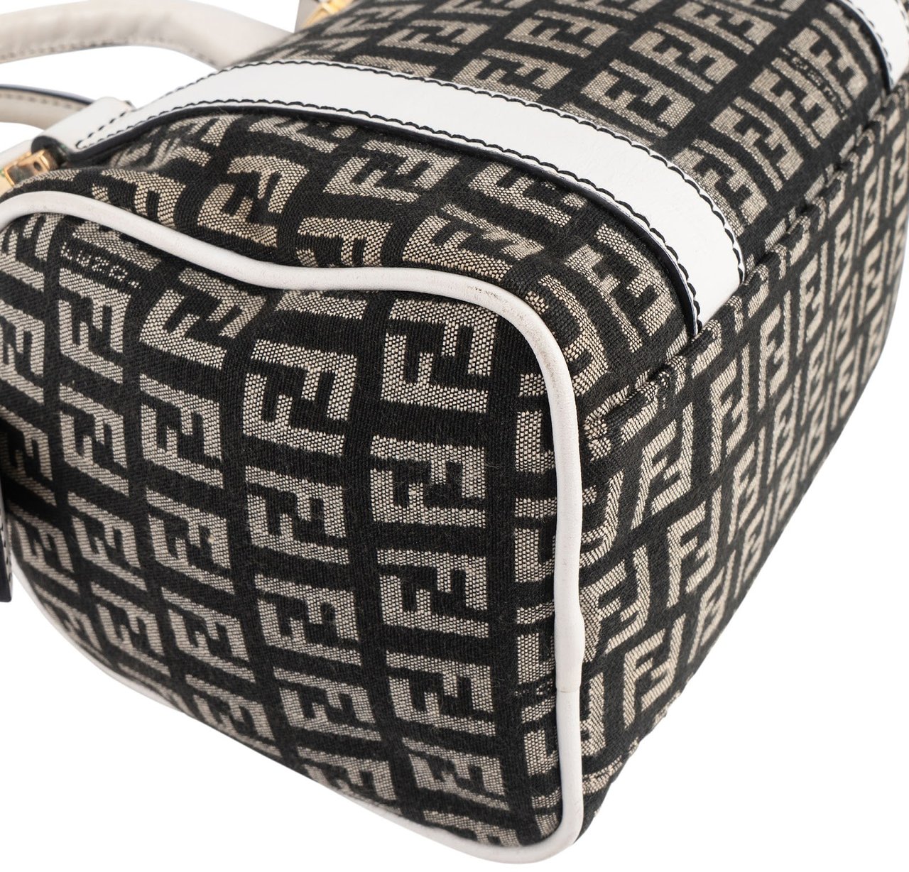 Fendi Fendi Monogram FF Mini Boston Handbag Zwart