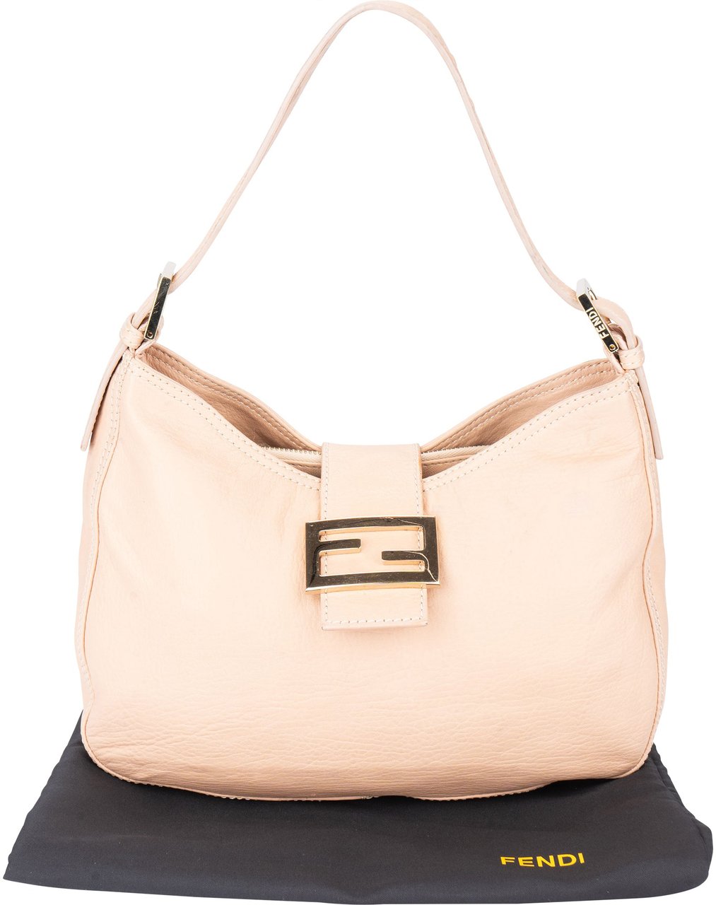 Fendi Fendi FF Rose Leather Baguette Handbag Divers