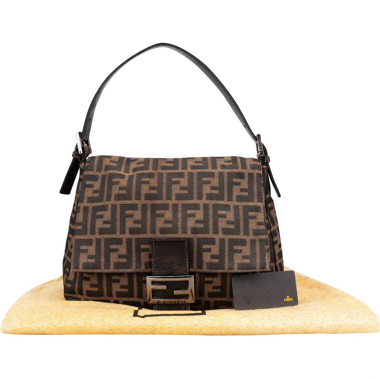 Fendi Fendi Monogram FF Mamma Baguette Shoulder Bag Bruin