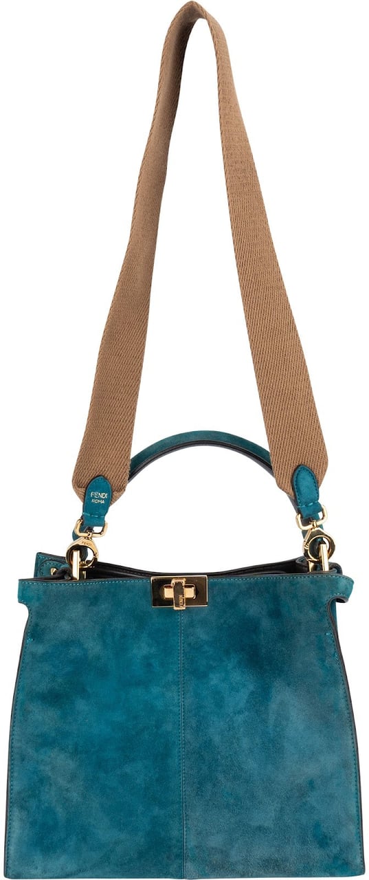 Fendi Fendi Suede Peekaboo Handbag Bruin