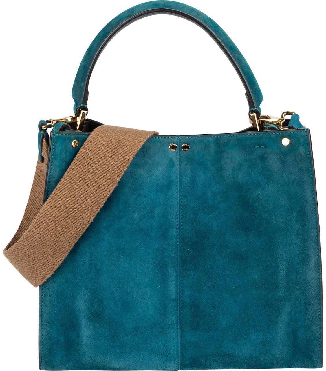 Fendi Fendi Suede Peekaboo Handbag Bruin