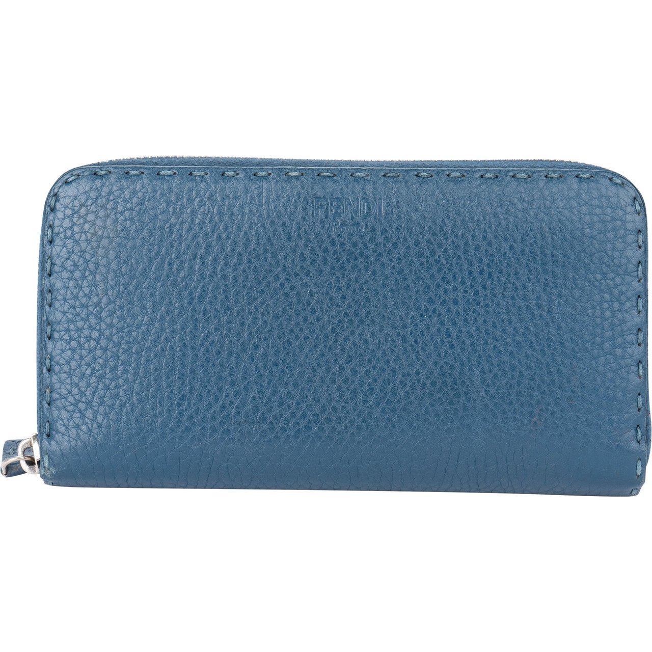 Fendi Fendi Classic Blue Leather Wallet Blauw