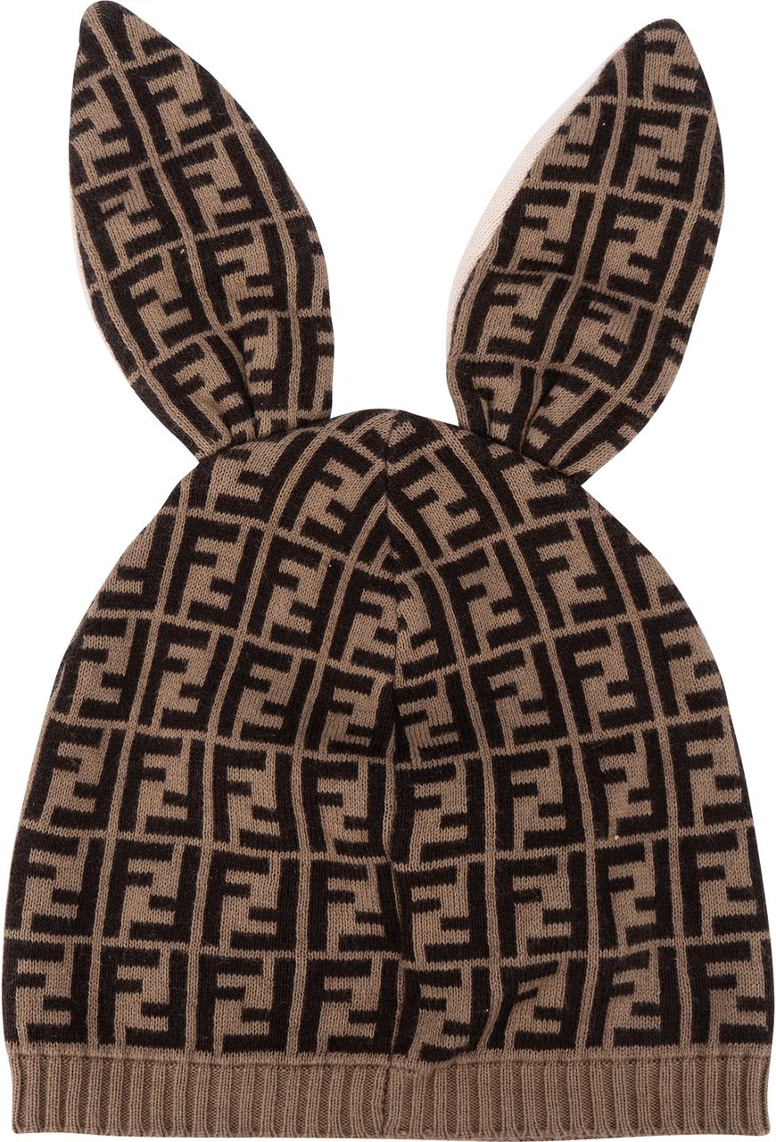Fendi Fendi FF Monogram Bunny Kids Beanie Divers