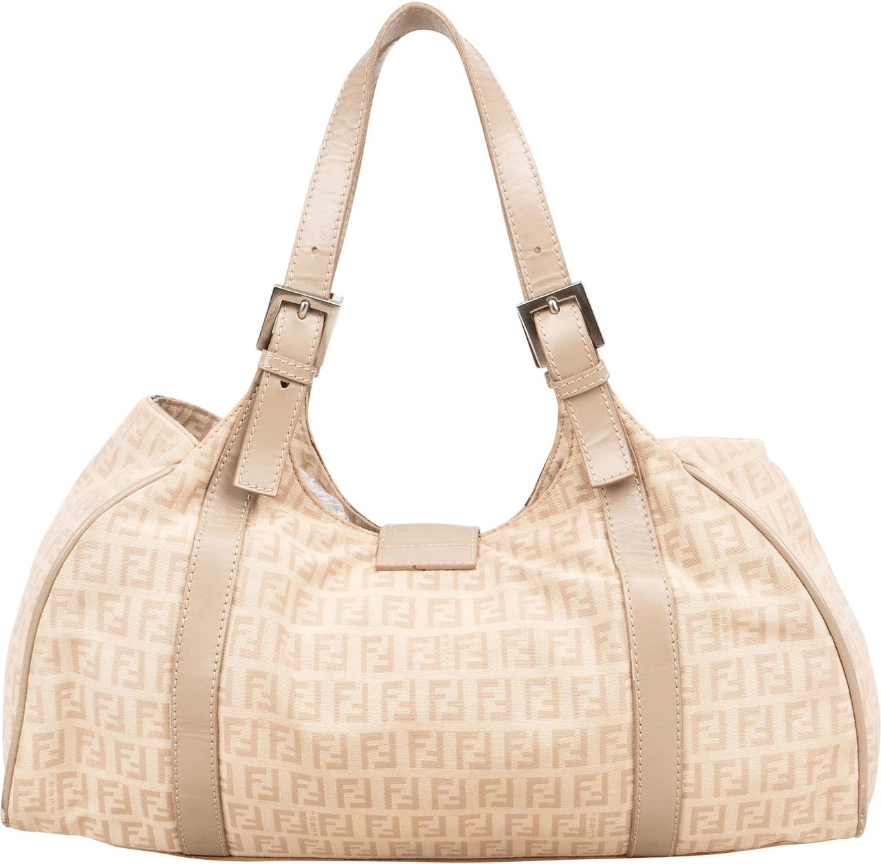 Fendi Fendi Monogram Zucca Baguette Buckle Shoulder Bag Beige