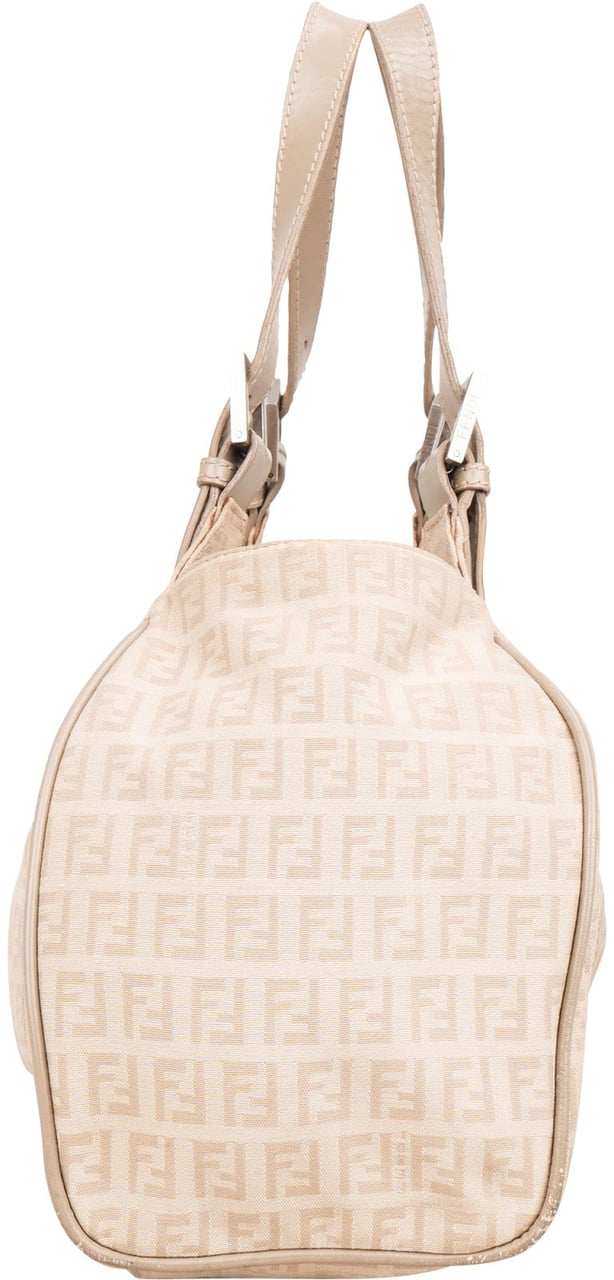Fendi Fendi Monogram Zucca Baguette Buckle Shoulder Bag Beige