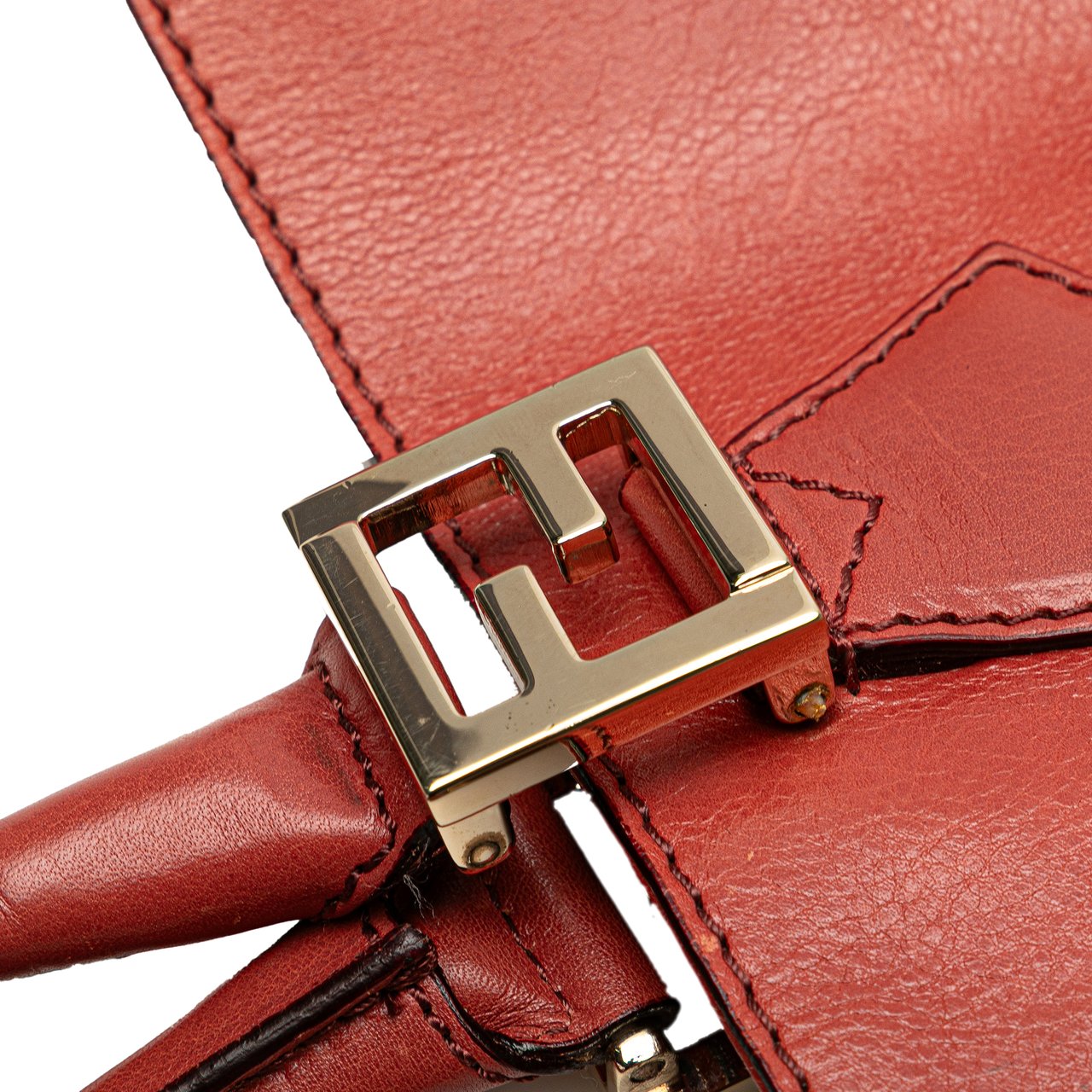 Fendi Large Leather Twins Tote Oranje